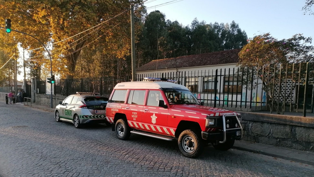 No local estiveram os Bombeiros Voluntários da Aguda e a GNR